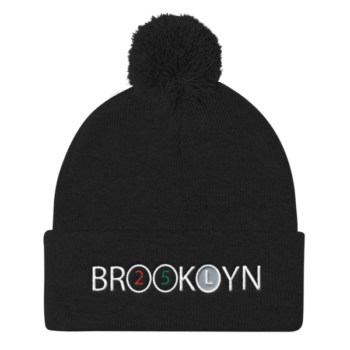 Brooklyn 3,4 and L White Train Pom Pom Knit Cap - Image 2