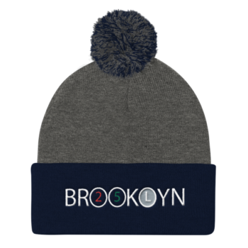 Brooklyn 3,4 and L White Train Pom Pom Knit Cap - Image 3