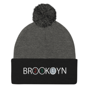 Brooklyn 3,4 and L White Train Pom Pom Knit Cap - Image 4